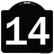 Signmission Sign with Number 14 Heavy-Gauge Aluminum Architectural Sign, 18" x 18", BW-1818-22908 A-DES-BW-1818-22908 - alternate 1